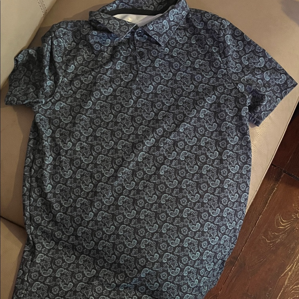 All in Motion Navy Paisley Polo Shirt